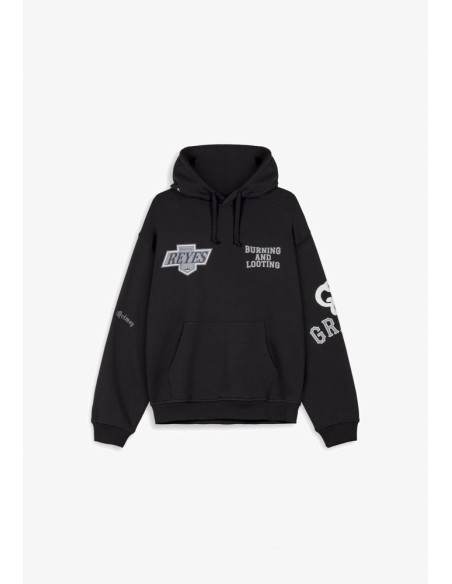 SUDADERA GRIMEY CAUSING PANIC VINTAGE HOODIE BLACK