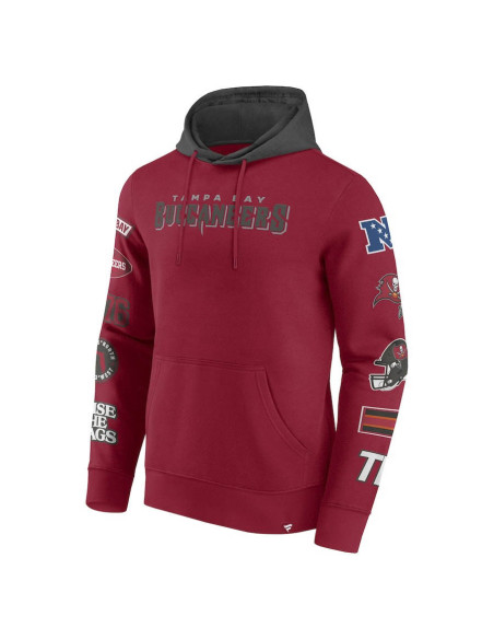 SUDADERA FANATICS TAMPA BAY BUCCANEERS PATCHED OUT PULLOVER HOODIE