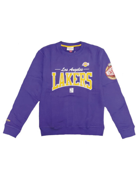 SUDADERA MITCHELL AND NESS NBA THERE & BACK FLEECE CREW LAKERS