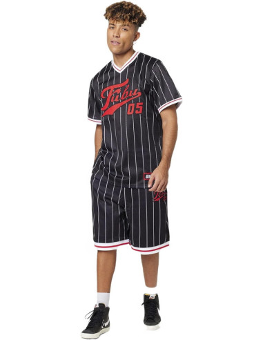 CAMISETA FUBU VARSITY PINSTRIPED MESH TEE