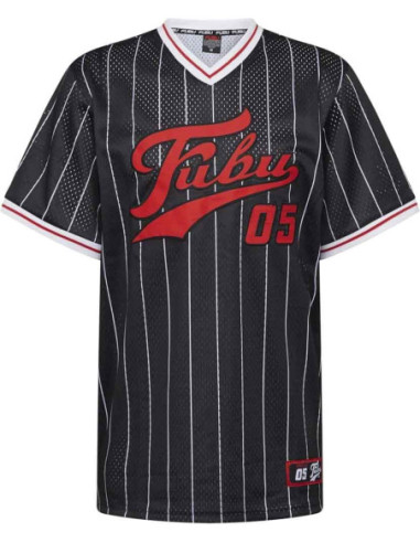 CAMISETA FUBU VARSITY PINSTRIPED MESH TEE