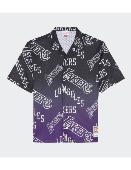 CAMISETA MITCHELL AND NESS NBA DESTINATION LEISURE BUTTON UP SHIRT LAKERS