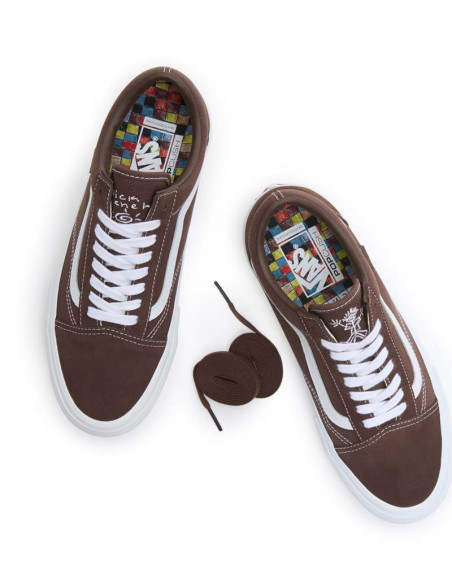 ZAPATILLAS VANS SKATE OLD SKOO NICK MICHEL BROWN/WHITE